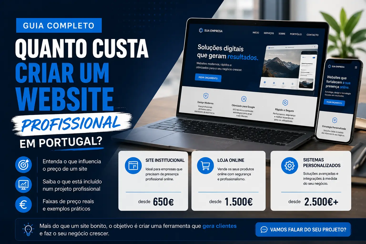 quanto custa criar um website