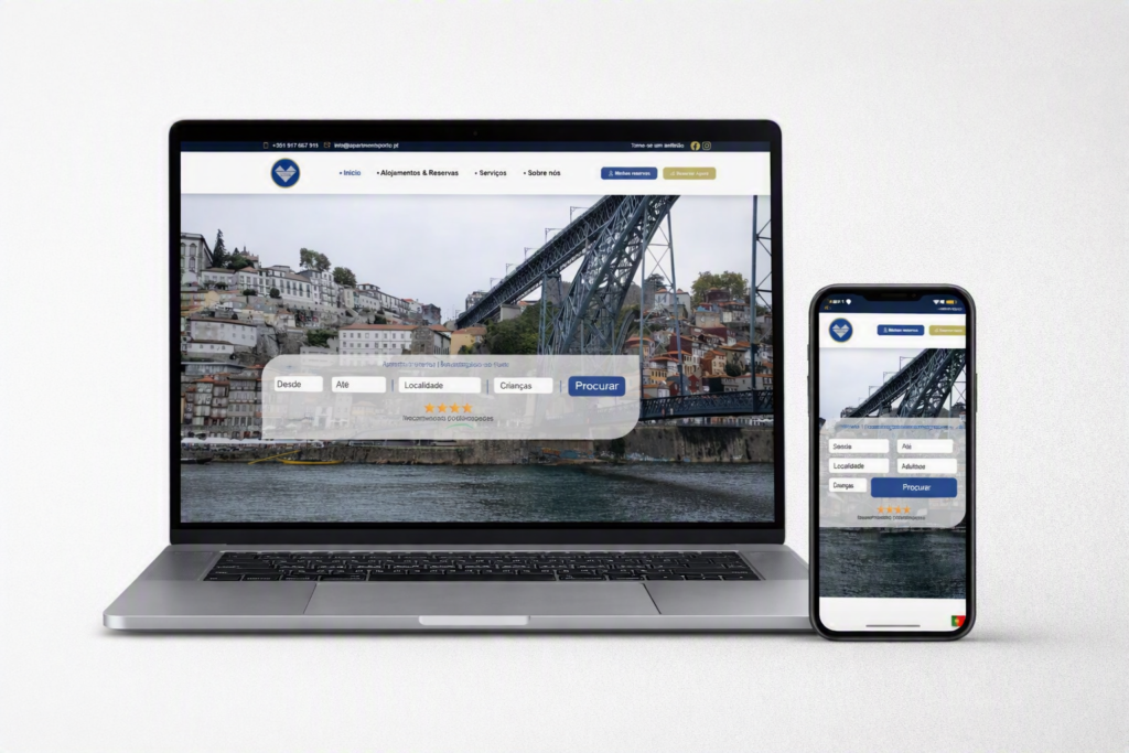 Website Apartments Porto para alojamento local